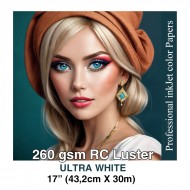 RC Photo Paper - 17"(43.2cm)*30m -  LUSTER - 260gsm