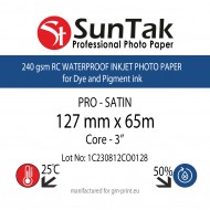 SunTak - RC Photo Paper - 5" (127mm)* 65m - PRO - SATIN - 240gsm