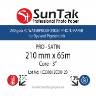 SunTak - RC Photo Paper - (210mm)* 65m - PRO - SATIN - 240gsm