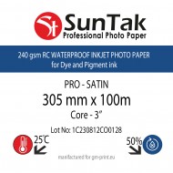 SunTak - RC Photo Paper - 12" (305mm)* 100m - PRO_SATIN - 240gsm